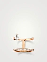 Serti Sur Vide 18K Rose Gold Ring With Diamonds