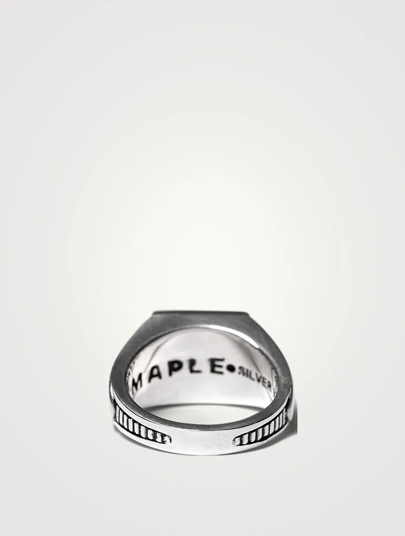 Sterling Silver Collegiate Ring With Labradorite