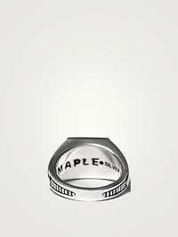 Sterling Silver Collegiate Ring With Labradorite