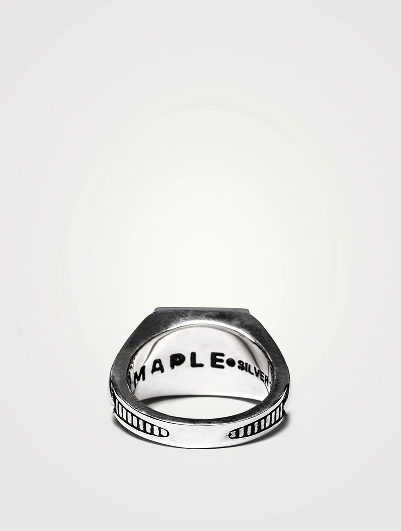 Sterling Silver Collegiate Ring With Pearl