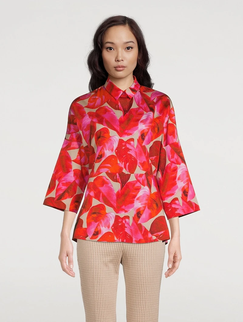 Cotton Shirt Tropical Print