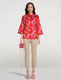 Cotton Shirt Tropical Print