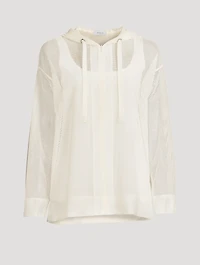 Techno Mesh Zip-Front Hoodie