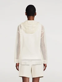 Techno Mesh Zip-Front Hoodie
