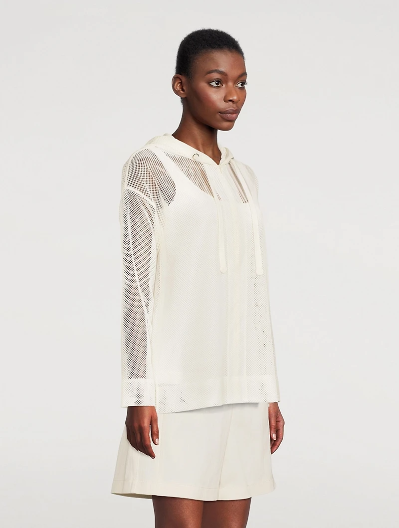 Techno Mesh Zip-Front Hoodie
