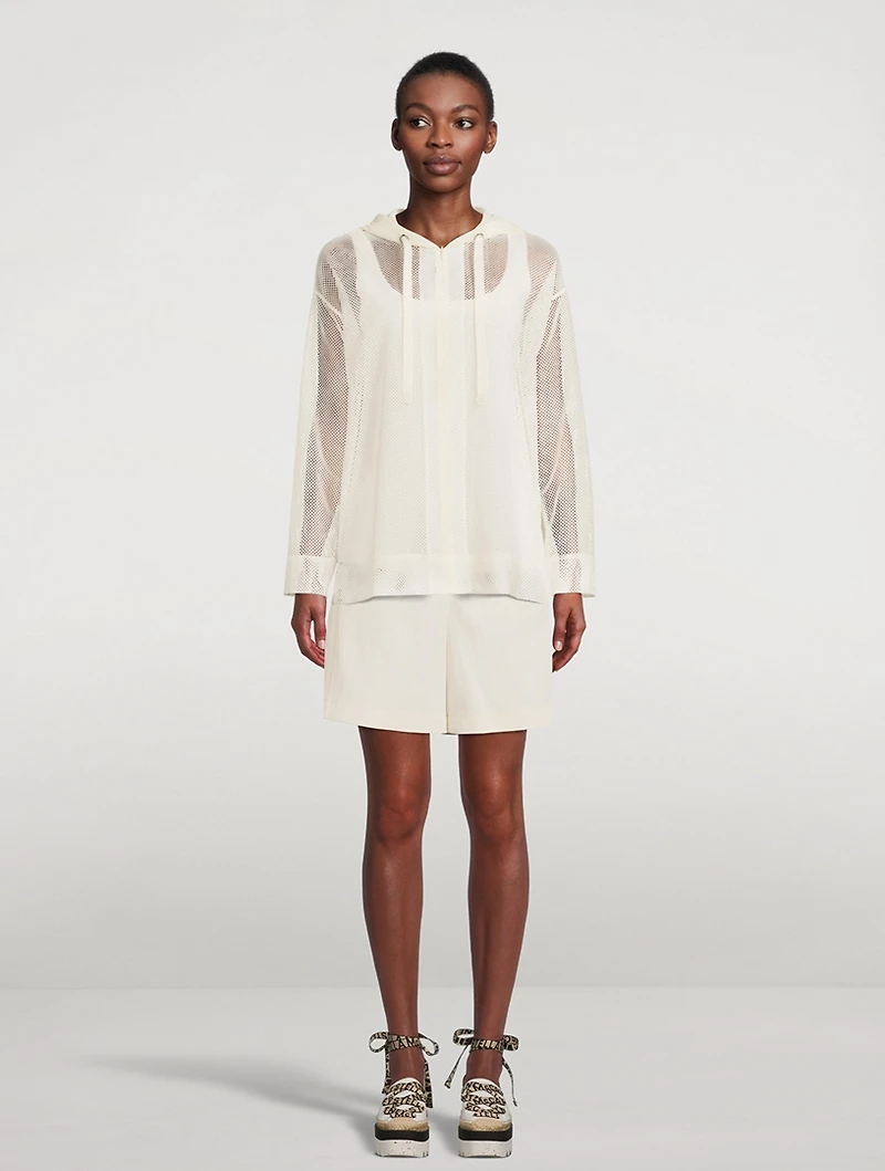 Techno Mesh Zip-Front Hoodie