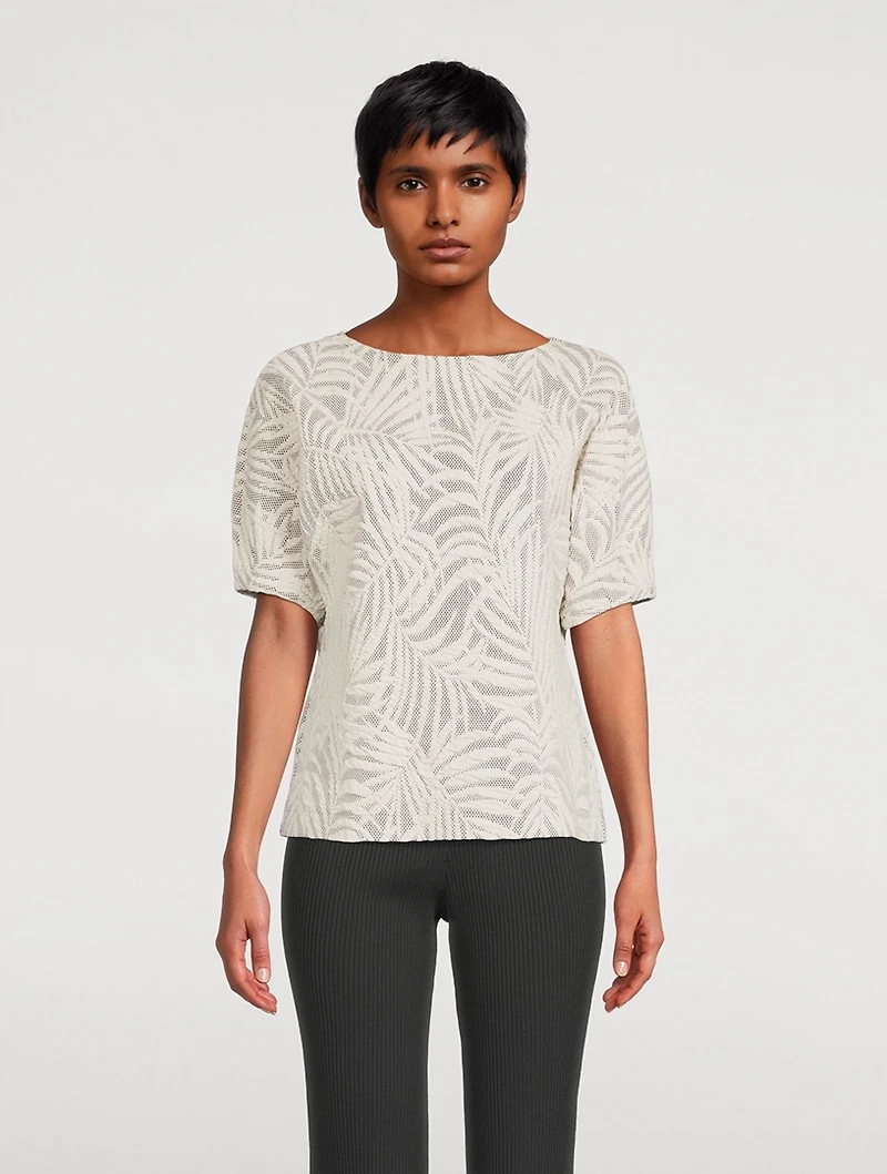 Palm Leaves Jacquard Sweatshirt