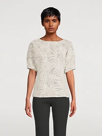 Palm Leaves Jacquard Sweatshirt