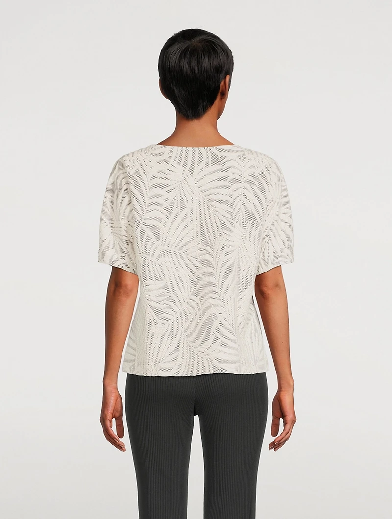 Palm Leaves Jacquard Sweatshirt
