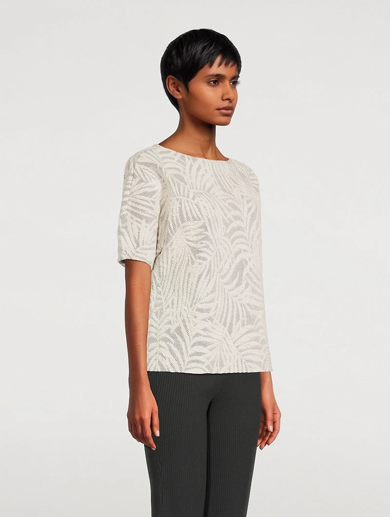 Palm Leaves Jacquard Sweatshirt
