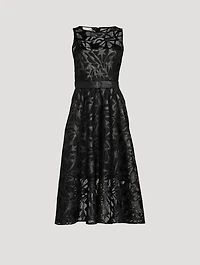 Belted Cut-Out Vegan Leather Midi Dress