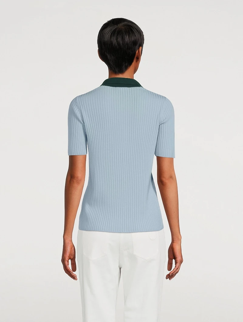 Colourblock Wool Polo Sweater