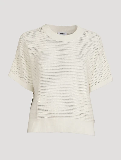 Short-Sleeve Crochet Sweater