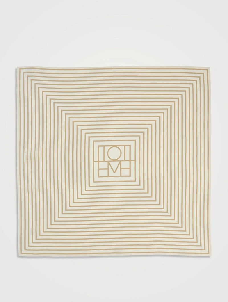 Silk Centered Monogram Scarf