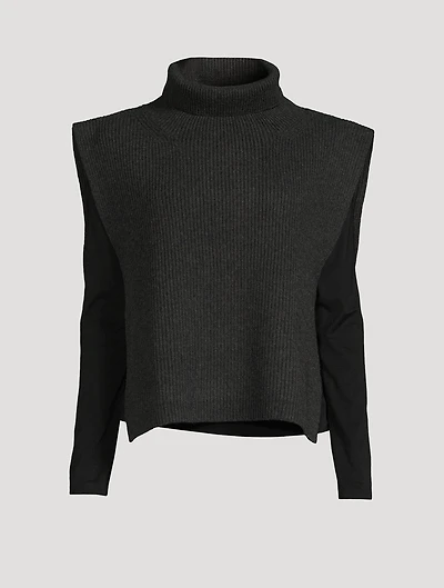 Ribbed Lambswool Poncho Bib