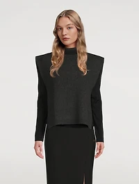 Ribbed Lambswool Poncho Bib