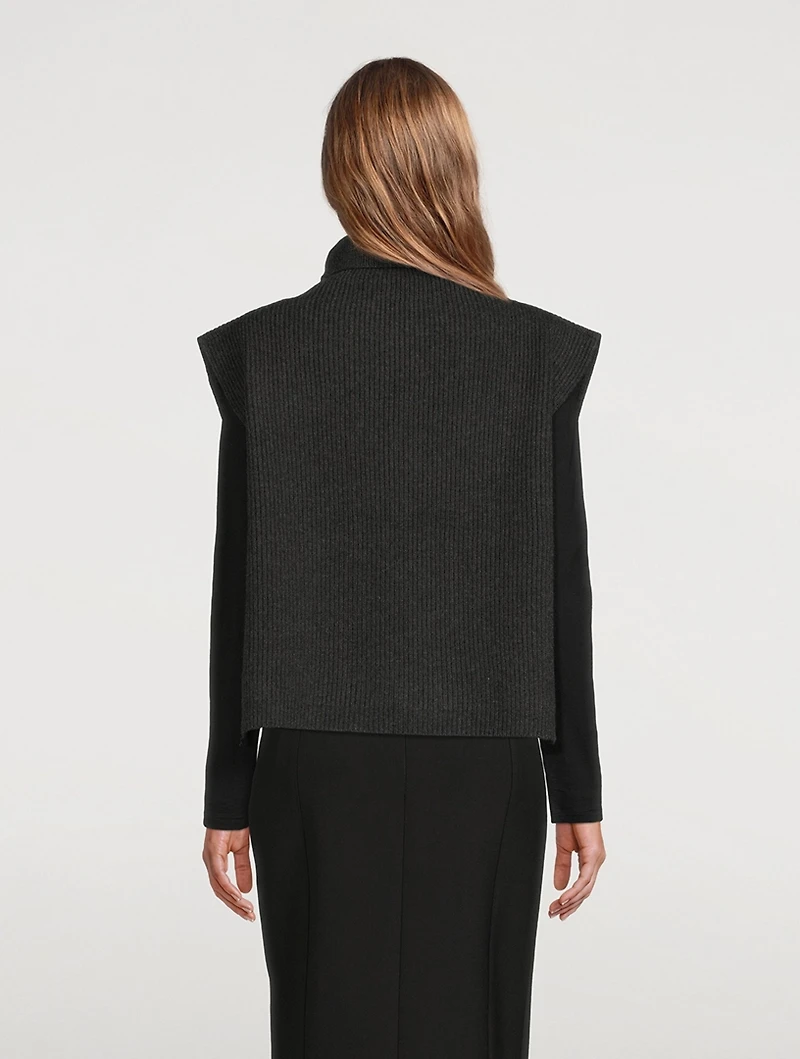 Ribbed Lambswool Poncho Bib