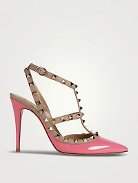 Rockstud Patent Leather Ankle-Strap Pumps