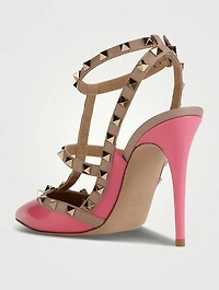 Rockstud Patent Leather Ankle-Strap Pumps