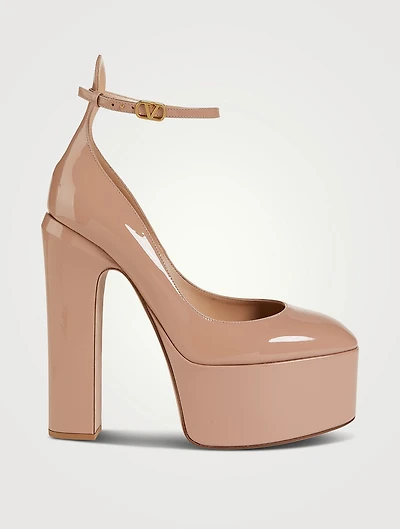 Tan-Go Patent Leather Platform Pumps