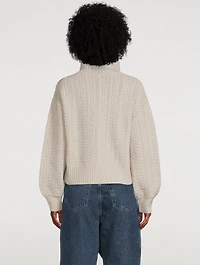 Recycled Wool Cable Knit Turtleneck Sweater