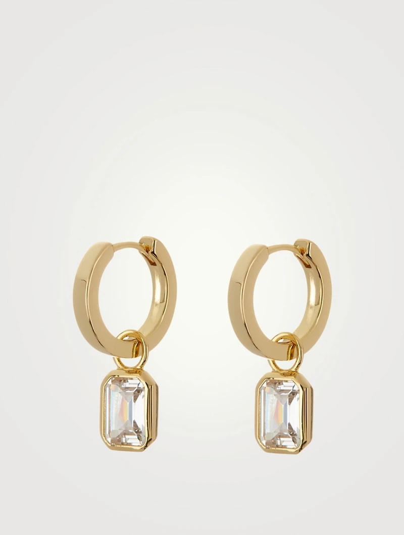 Brigitte Bezel Huggie Hoop Earrings