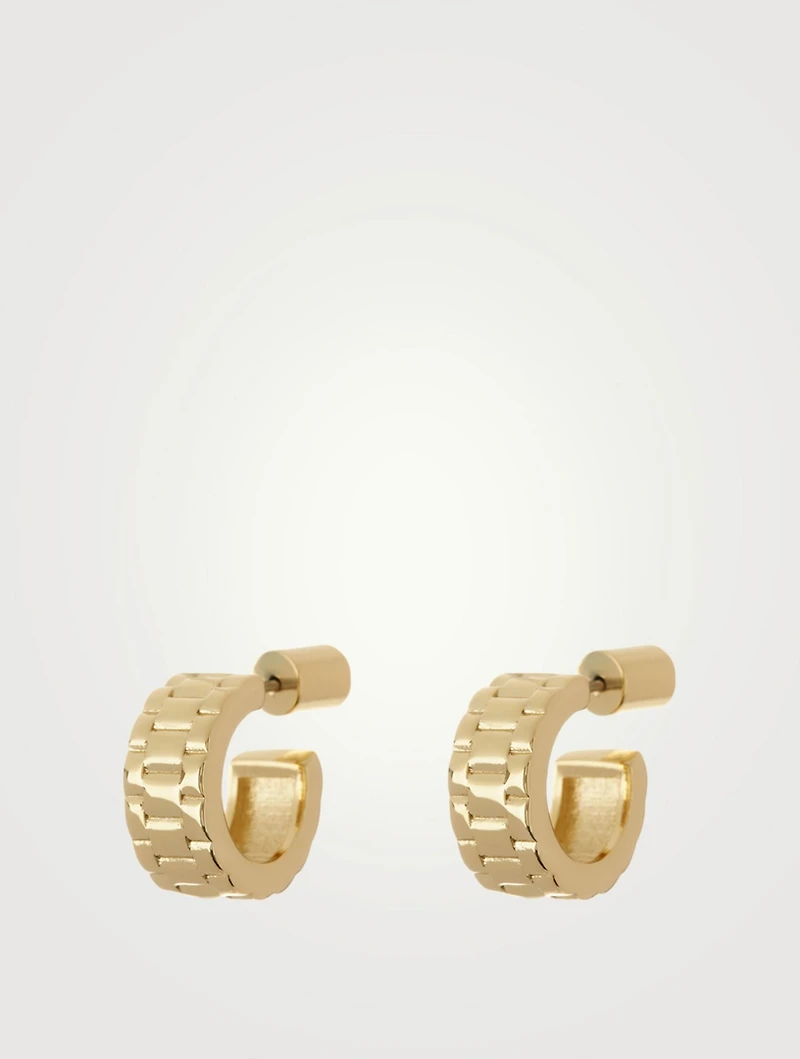 Mini Timepiece Hoop Earrings