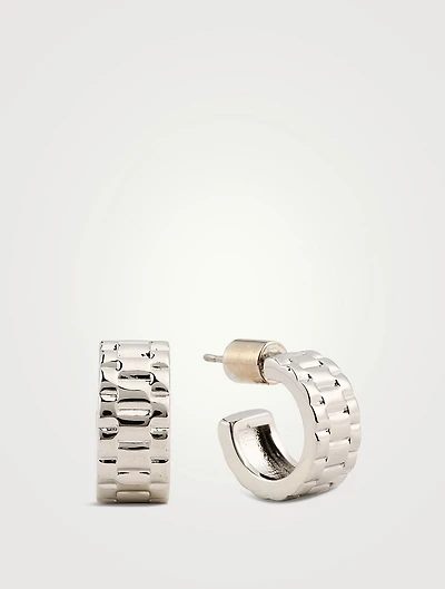 Mini Timepiece Hoop Earrings