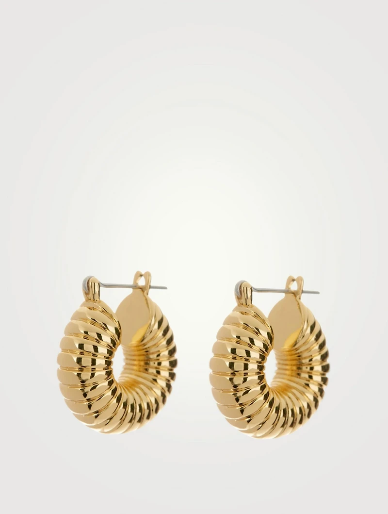 Ridged Mini Donut Hoop Earrings