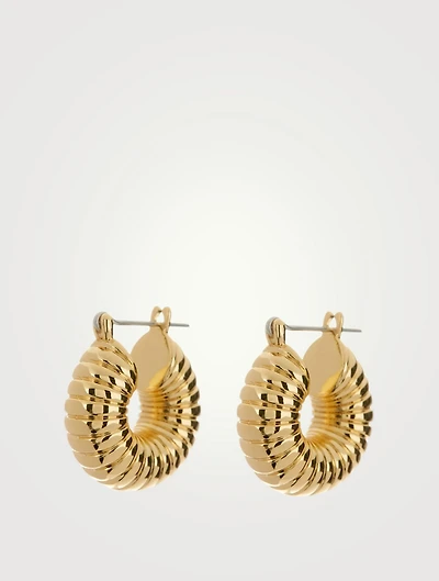 Ridged Mini Donut Hoop Earrings