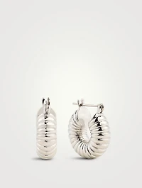 Ridged Mini Donut Hoop Earrings
