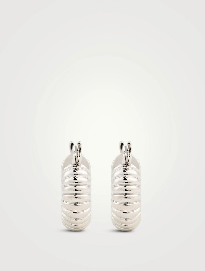 Ridged Mini Donut Hoop Earrings