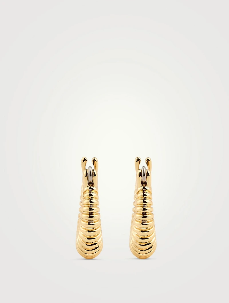 Ridged Mini Martina Hoop Earrings
