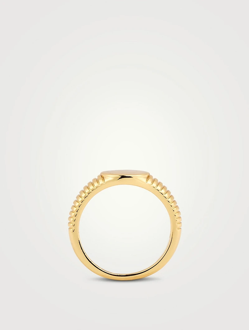 Ridged Signet Ring