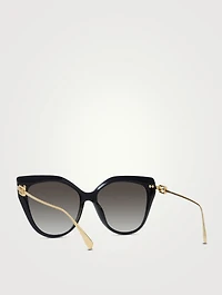 Baguette Round Cat Eye Sunglasses