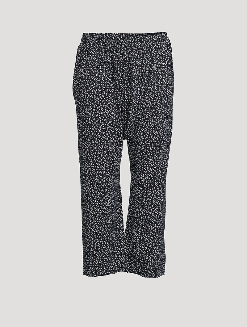 The Lounge Crop Pants Leaf Print