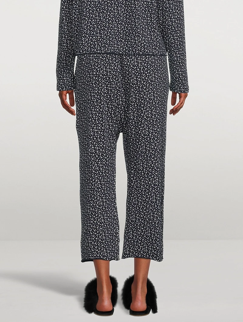 The Lounge Crop Pants Leaf Print