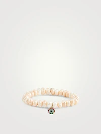 Beaded Bracelet With 14K Gold Evil Eye Charm
