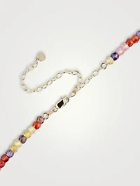 Beaded Necklace With 14K Gold Diamond Rondelle