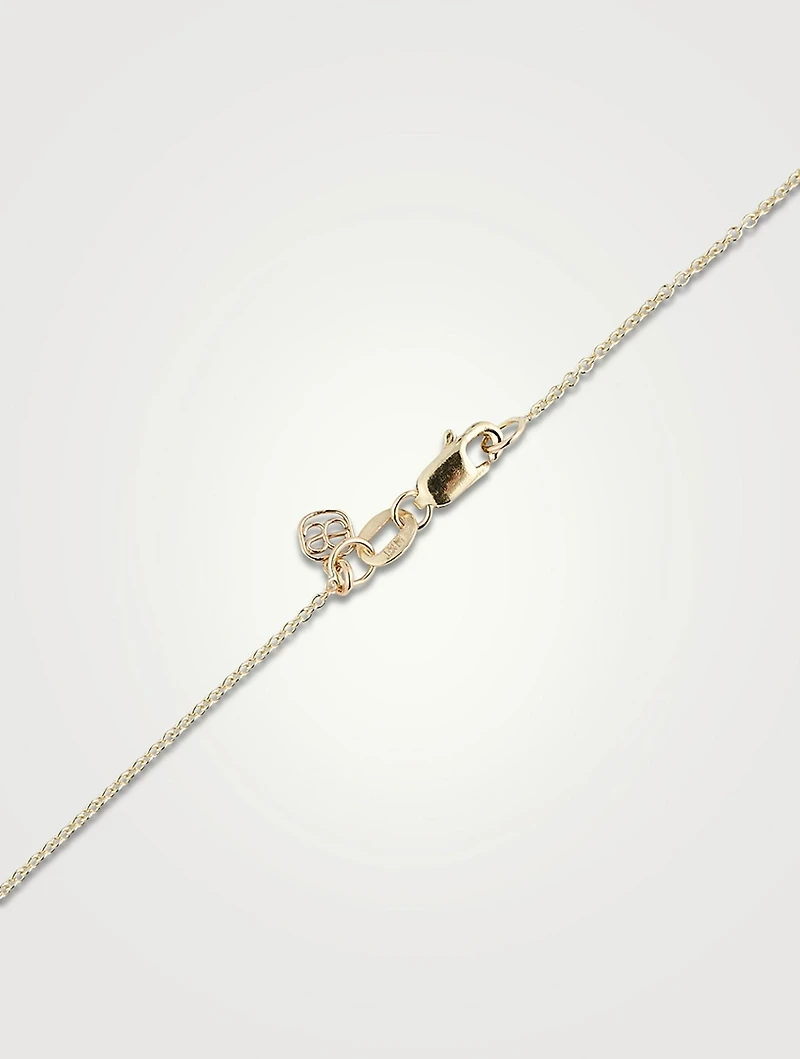 14K Gold Hamsa Pendant Necklace With Diamond