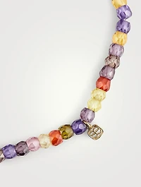 Beaded Bracelet With 14K Gold Ladybug Charm