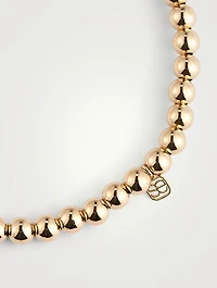 14K Gold Beaded Bracelet With Yin Yang Charm