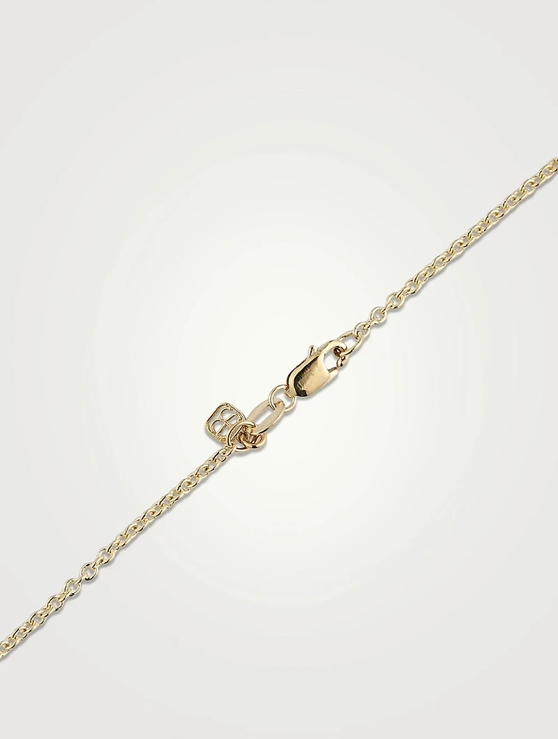 Large 14K Gold Starburst Pendant Necklace
