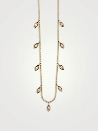 14K Gold Marquis Fringe Necklace With Diamonds
