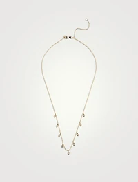 14K Gold Marquis Fringe Necklace With Diamonds