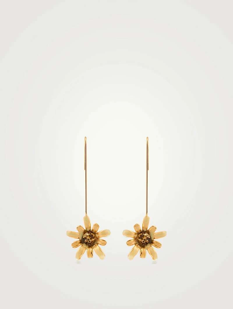 Sunflower Drop Hook Earrings