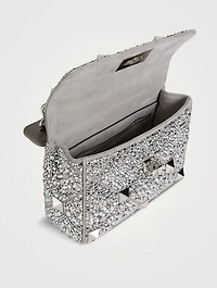 Medium Roman Stud Crystal-Embellished Leather Shoulder Chain Bag