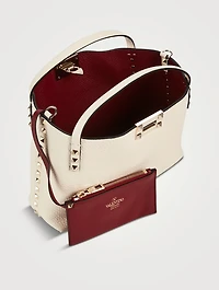Small Rockstud Leather Tote Bag