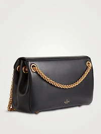 Stud Sign Leather Shoulder Bag