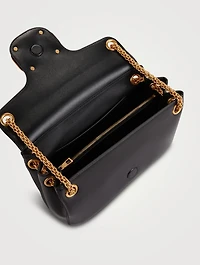 Stud Sign Leather Shoulder Bag
